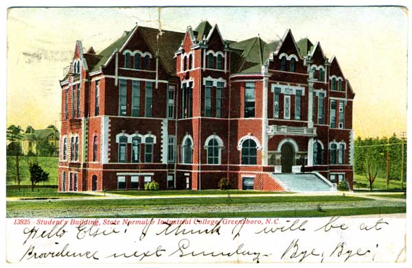 Postcard of Student's Building at the State Normal & Industrial College