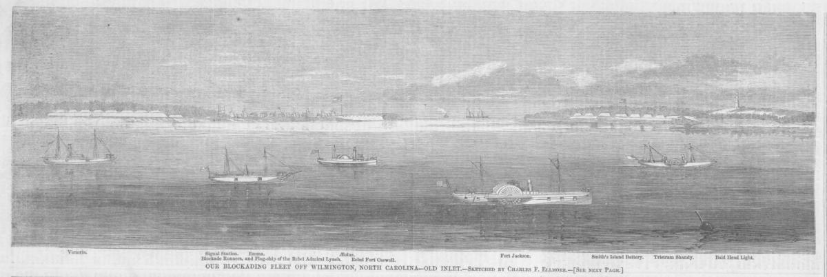 Sketch of the Blockade off of Wilmington from the December 1864 edition of Harper's Weekly.