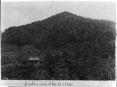 The "backcountry" referred to the lands we now know as the Piedmont and Mountain regions. This photograph of a cabin in the mountains of Western North Carolina was taken in the early 1900s by William A. Barnhill. Courtesy of Library of Congress.