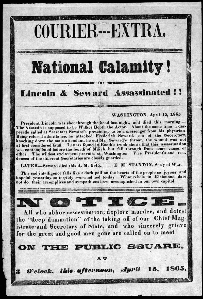 <img typeof="foaf:Image" src="http://statelibrarync.org/learnnc/sites/default/files/images/001.jpg" width="1000" height="1471" alt="National calamity! Lincoln and Seward assassinated" title="National calamity! Lincoln and Seward assassinated" />