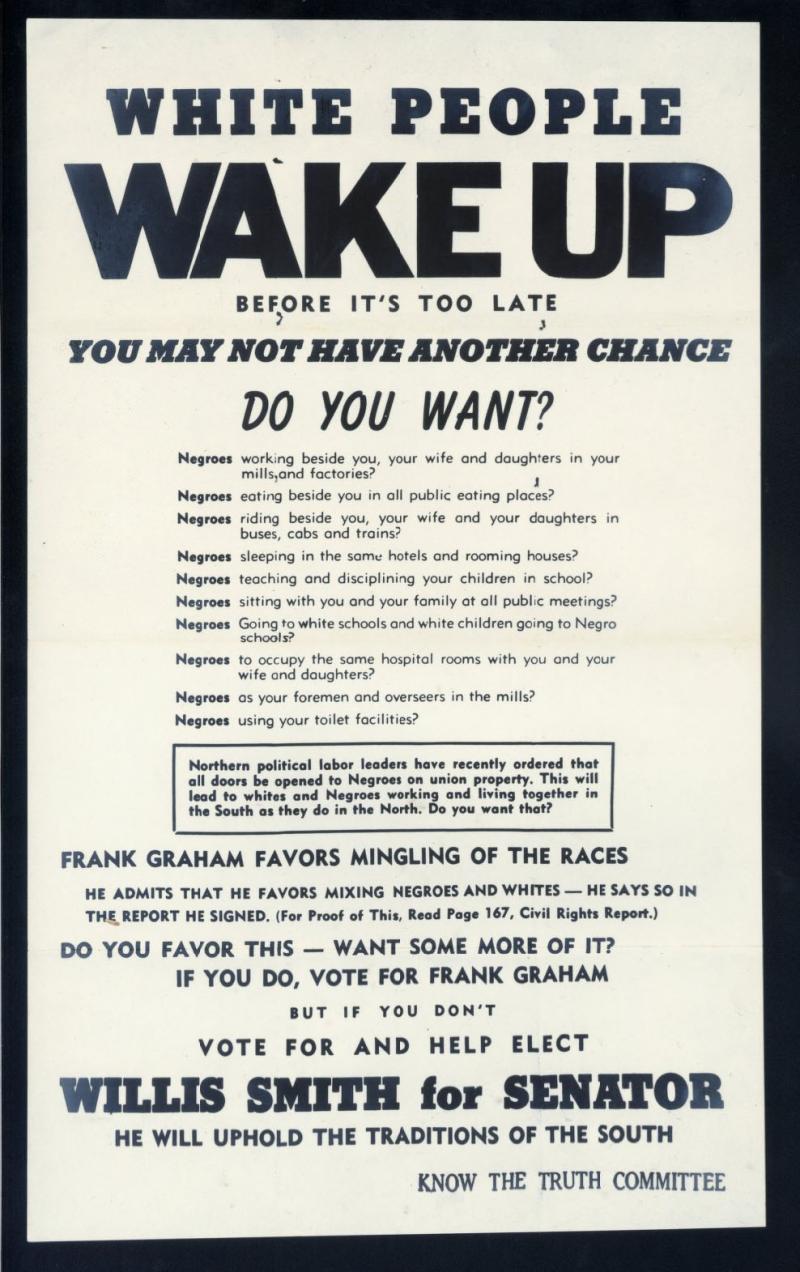 1950 Senate campaign flyer 1950 Senate campaign flyer