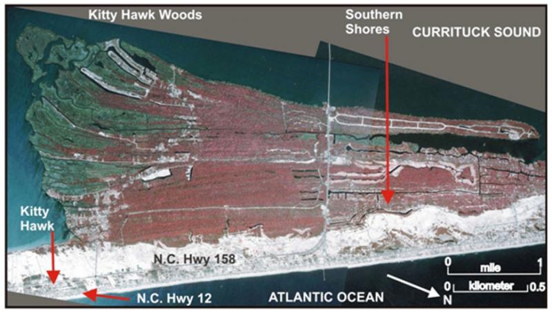 <img typeof="foaf:Image" src="http://statelibrarync.org/learnnc/sites/default/files/images/1_16.jpg" width="869" height="491" alt="Infrared aerial photograph of Kitty Hawk" title="Infrared aerial photograph of Kitty Hawk" />