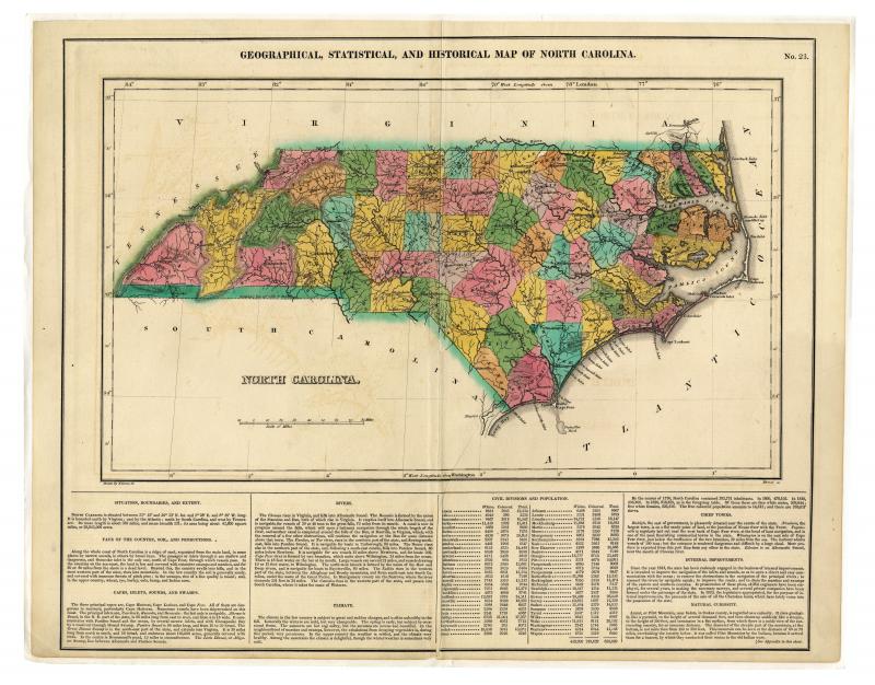 Geographical, statistical, and historical map of North Carolina (1823)