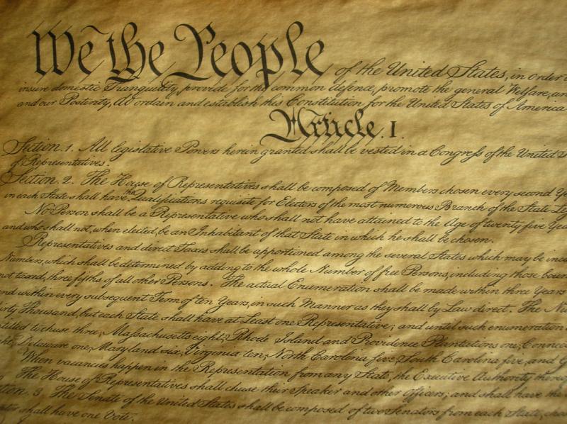 We the People First page of the United States Constitution.