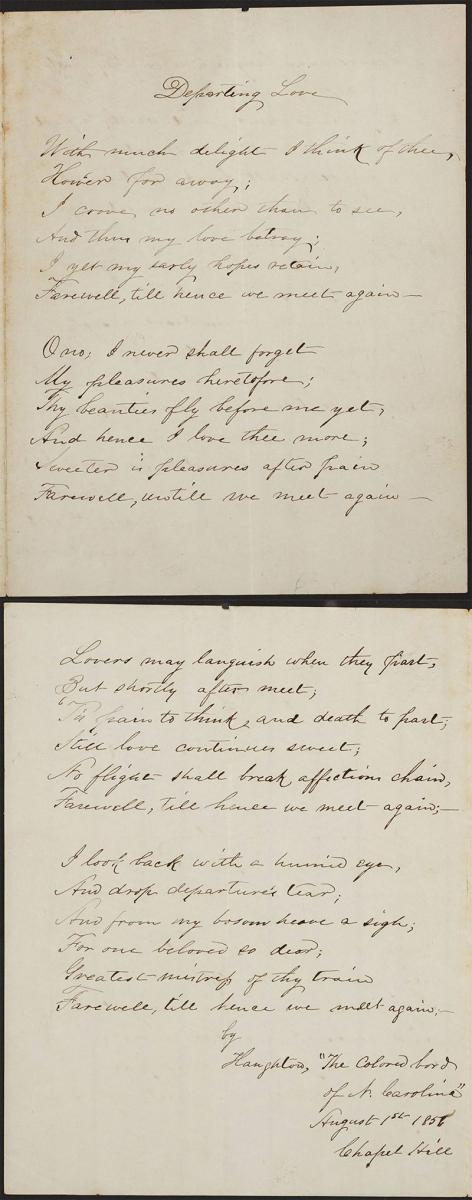 George Moses Horton's Poem "Departing Love." George Moses Horton's Poem "Departing Love."