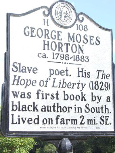 Historical marker for George Moses Horton. Historical marker for George Moses Horton.