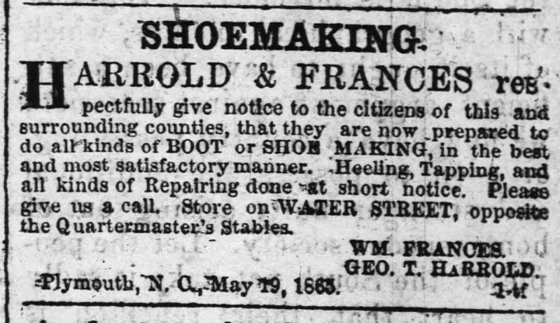 Shoemaking Advertisement from The Old Flag Newspaper Shoemaking Advertisement from The Old Flag Newspaper