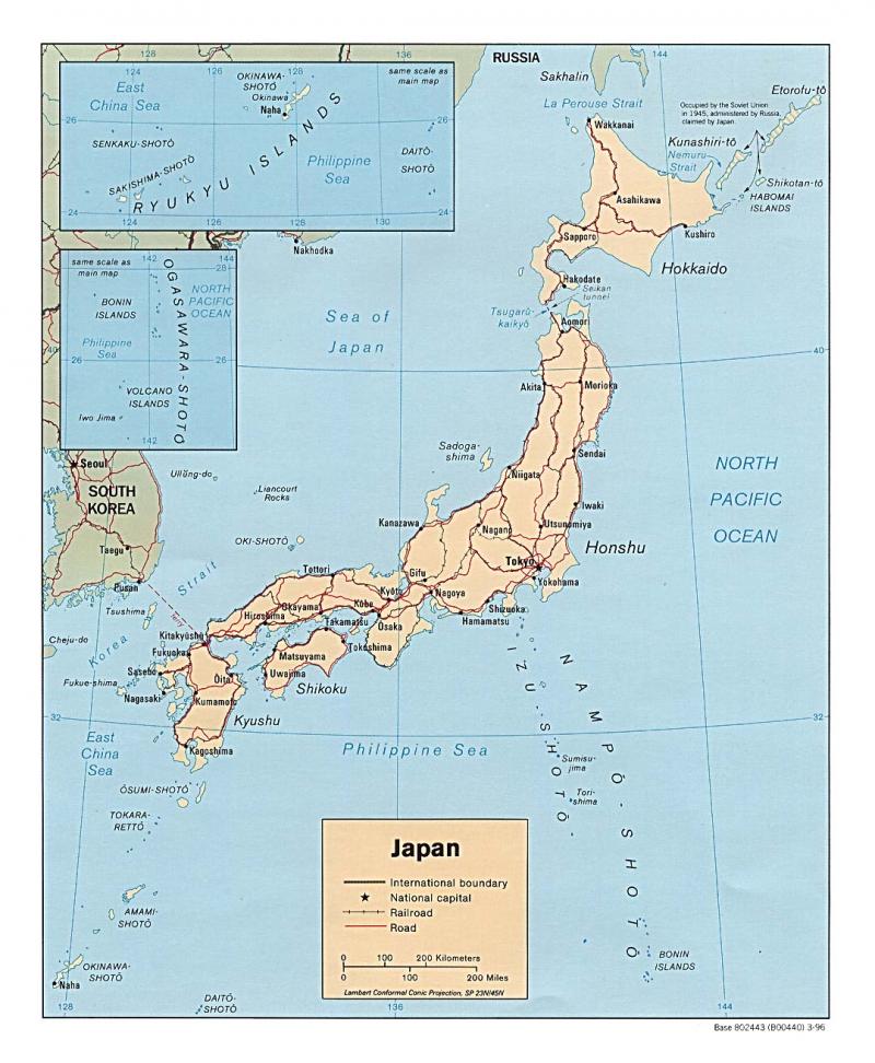 Political map of Japan