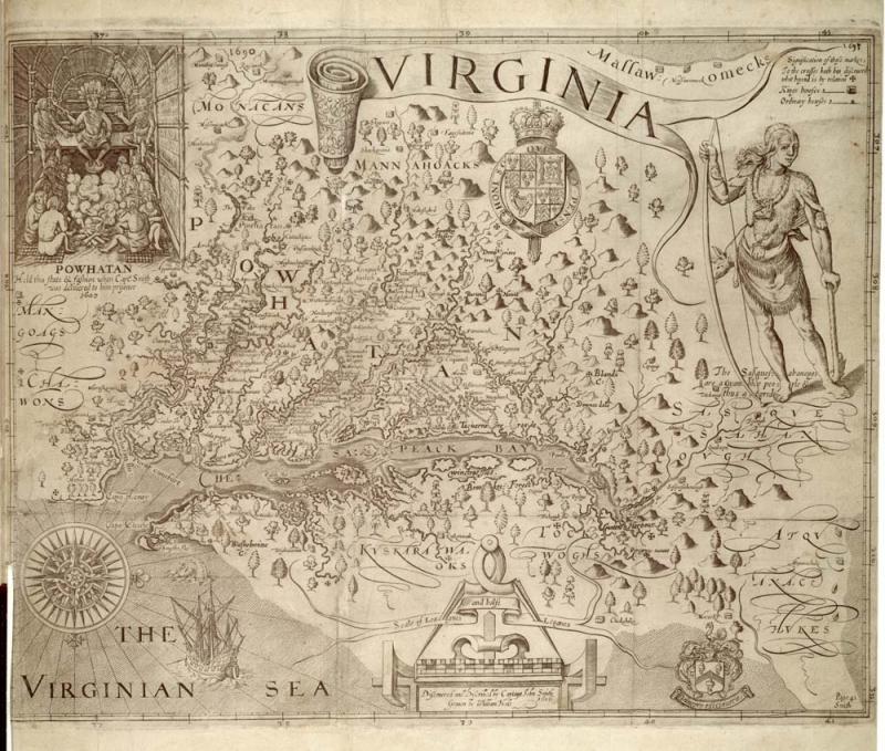 John Smith's map of Virginia, 1624 John Smith's map of Virginia, 1624