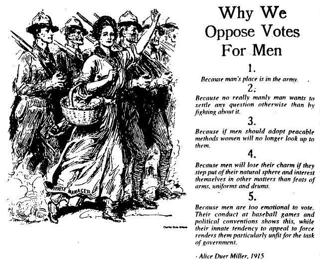 Why We Oppose Votes for Men Why We Oppose Votes for Men