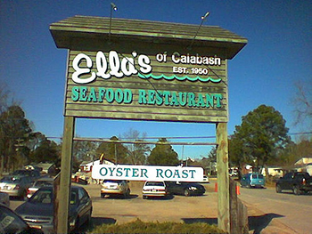 Sign for Ella's restaurant in Calabash, 2004. Image from Flickr user qthrul/Jay Cuthrell.