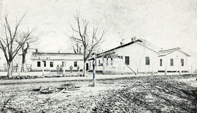 Old Stockade, Caledonia Prison Farm, 1926. Image from the Biennial report of the State's Prison 1925-1926 in the North Carolina Digital Collections.. 