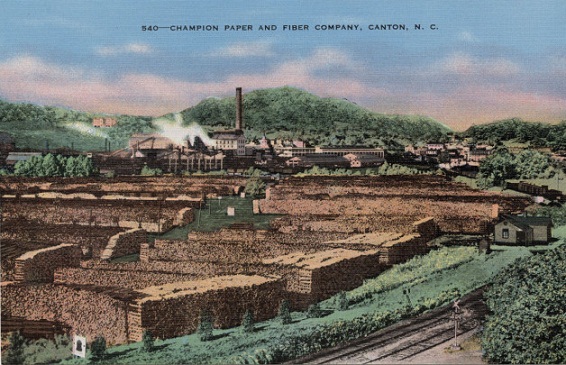 Postcard circa 1935-1945 of the Champion Paper and Fibre Company, Canton, N.C.