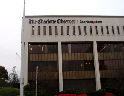 Charlotte Observer building, 2008. Image from Flickr user juggernautco (Daniel X. O'Neil).