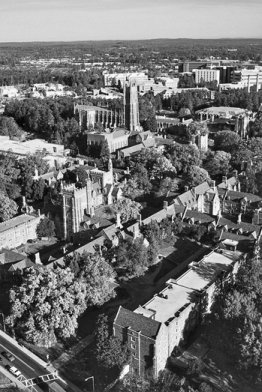 West Campus of Duke University, with Duke Chapel in the upper center of this aerial view. Photograph courtesy of North Carolina Division of Tourism, Film, and Sports Development.
