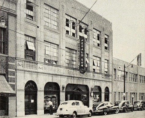 Durham Herald-Sun building, 1951. Image from Archive.org.
