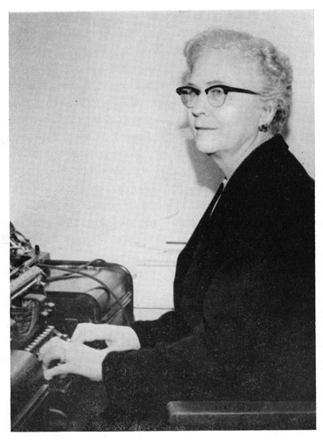 Photograph of Bernice Kelly Harris, circa 1956, by Bernadette Hoyle.  In <i>Tarheel Writers I Know,</i> by Bernadette Hoyle, published 1956 by John F. Blair, Publisher, Winston-Salem, NC. Image used by permission. 