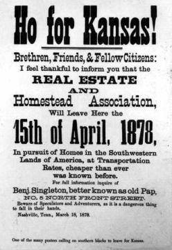Printed advertisements to attract black settlers from the South to Kansas. Image courtesy of Library of Congress.