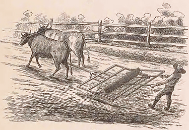 Early road making equipment, circa 1840. Image from Archive.org.