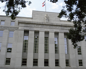 The North Carolina Justice Building in downtown Raleigh. Image from the North Carolina Administrative Office of the Courts.