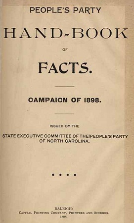 Title page of the People's Party Hand-Book of Facts. Campaign of 1898. 