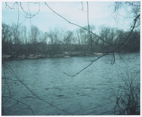  	The Shallow Ford crossing of the Yadkin River between Forsyth and Yadkin Counties near northern Davie County. Image courtesy of the Davie County Public Library.