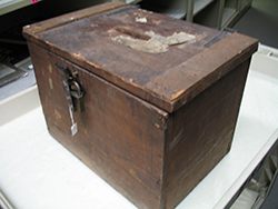 Ballot box from Richmond County, N.C., circa 1900-1954. Image from the North Carolina Museum of History.