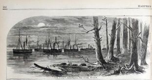 Caption Reads: "The Fleet Ascending the Neuse River." Harpers Weekly, 1862. 