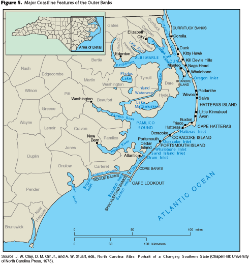 Figure 5 - Major coastline features of the Outer Banks