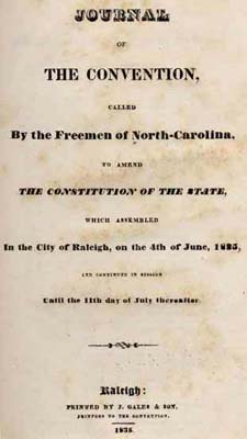 Journal of the convention to amend the constitution of the state, 1835