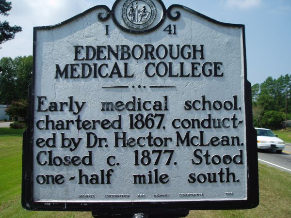Edenborough Medical College historic marker