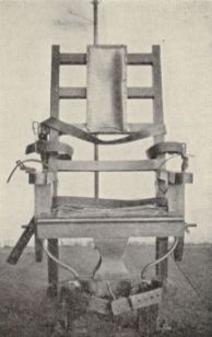 1929: Electric chair, Central Prison, Raleigh, N.C. Image available from UNC Libraries. 
