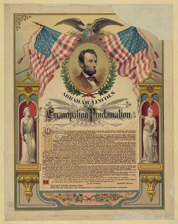 "Abraham Lincoln and his Emancipation Proclamation / The Strobridge Lith. Co., Cincinnati. " c. 1888. Courtesy of the Library of Congress. 