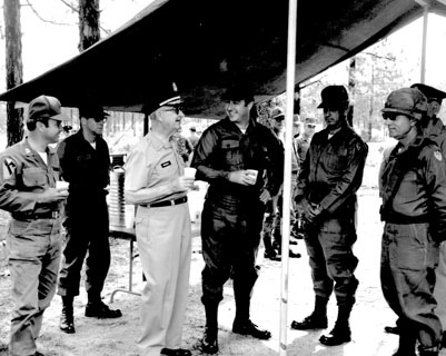 North Carolina Governor Bob Scott at Fort Bragg, c.1972. From the General Negative Collection, North Carolina State Archives, call #  N_72_12_209,  Raleigh, NC.