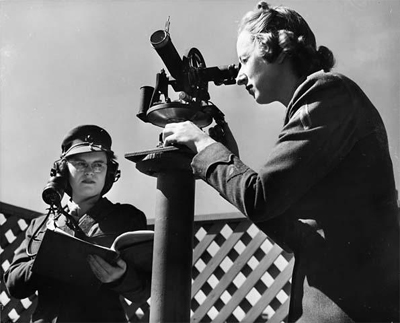 Two Women Marines working with weather instruments at Cherry Point, N.C.  Photograph, ca. 1941-1945.  Item H.1947.44.1.300, from the collections of the North Carolina Museum of History.  Used courtesy of the North Carolina Department of Cultural Resources.