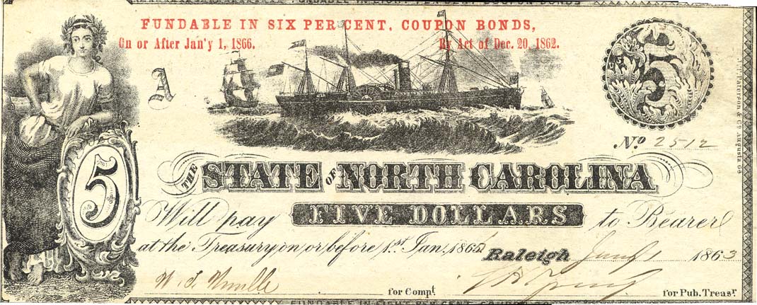 five-dollar note, 1863