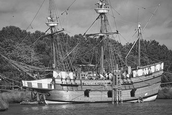 Elizabeth II at anchor in Manteo. Photograph courtesy of North Carolina Division of Tourism, Film, and Sports Development.