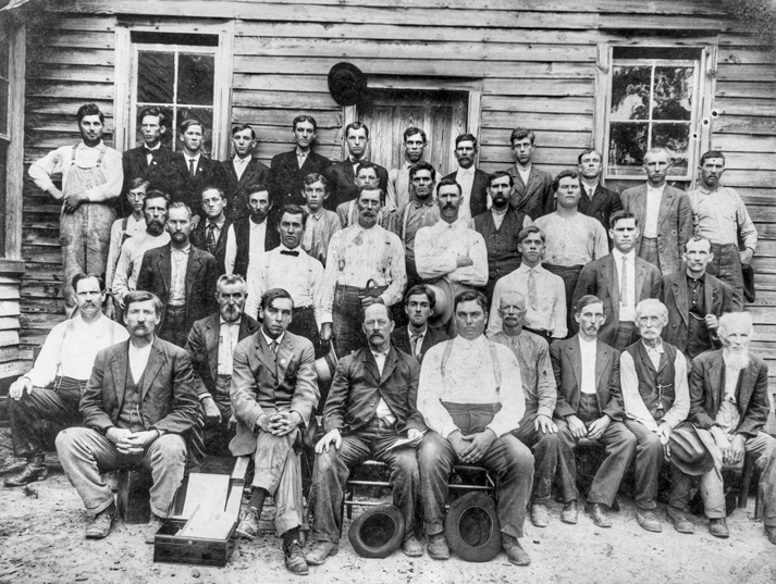 Members of the Farmers Union photographed at Erwin Chapel near Erwin in Harnett County, ca. 1905. North Carolina Collection, University of North Carolina at Chapel Hill Library.