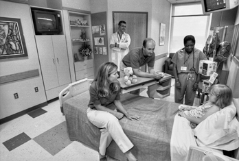 Patient's room in the North Carolina Children's Hospital in Chapel Hill, 2002. Photograph courtesy of UNC Health Care.