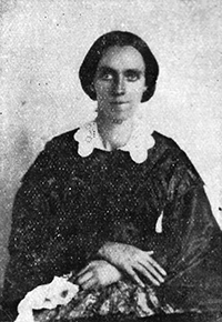A photograph of Marinda Branson Moore (1829-1864), sister of Levi Branson, and author of A Geographical Reader for Dixie Children and several other works.  Image courtesy the N.C.Government and Heritage Library. 