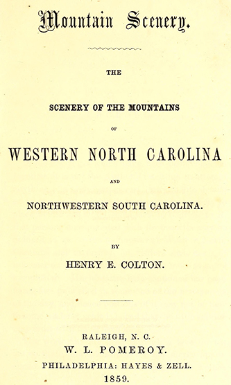 Title page of Henry E. Colton's 1859 book, Mountain Scenery. Image from the Internet Archive.