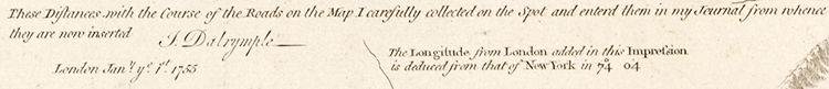 A note by John Dalrymple on the Fry-Jefferson map in an edition published in 1794. Image from North Carolina Maps.