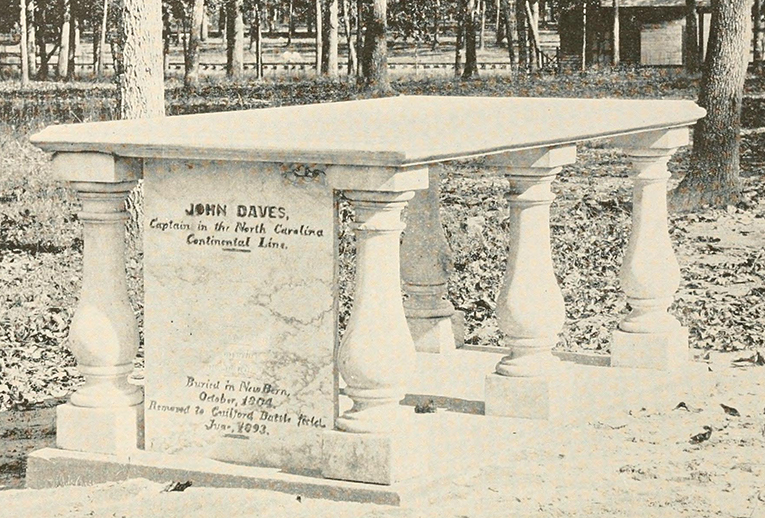 The grave of John Daves at the Guilford Court House National Park, 1893. Image from Archive.org.