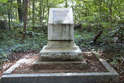 A photograph of the Hal Dixon Monument at the Guilford Courthouse National Military Park. Image from the National Park Service.