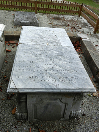 The grave of William Dry, III at St. Philip's church in Brunswick. Image from Flickr user Travis S.