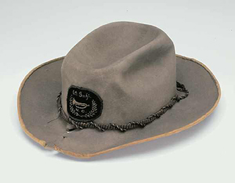 Col. Charles F. Fisher's hat, worn at the Battle of Manassas. Image from the North Carolina Museum of History.