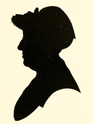 "Roxana (Ward) Foote, grandmother of Henry Ward Beecher." Silhouette. Andrew Warde and his descendants, 1597-1910 : being a compilation of facts relating to one of the oldest New England families and embracing many families of other names, descended from a worthy ancestor even unto the tenth and eleventh generations. New York: A.T. De La Mare Printing and Publishing Company. 1910. Facing 132.