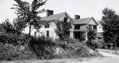 A photograph of Governor Jesse Franklin's house in Surry County, taken circa 1945-1949. Image from the North Carolina Museum of History.