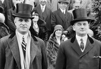 North Carolina governors O. Max Gardner and Angus W. McLean at Gardner's inauguration, 1929. Image from the North Carolina Museum of History.
