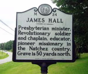 Photograph of the James Hall Highway Marker. Courtesy of the N.C. Highway Historical Marker Program, Office of Archives & History.